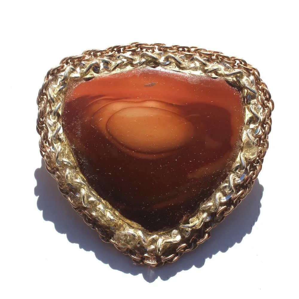 Vintage Gemstone (Agate Stone Geode Crystal) Cowboy Western Tie Clip Pin Decor